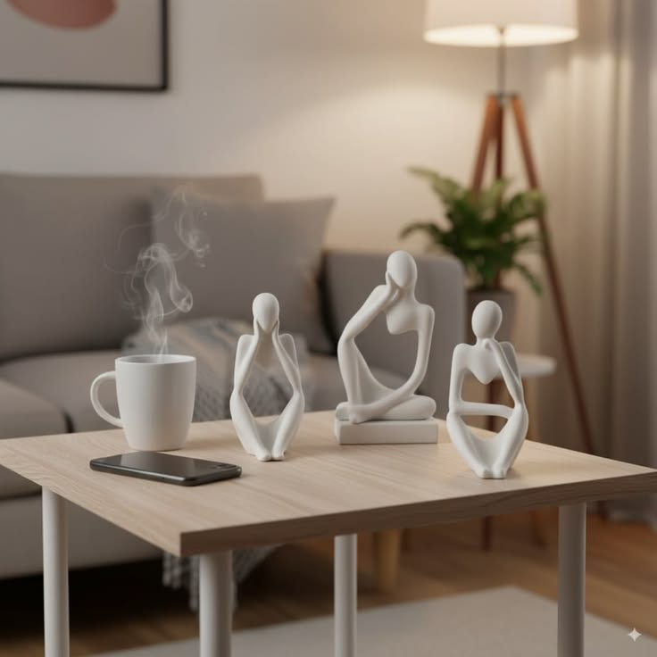 Abstract Thinker Statues (set of 3)